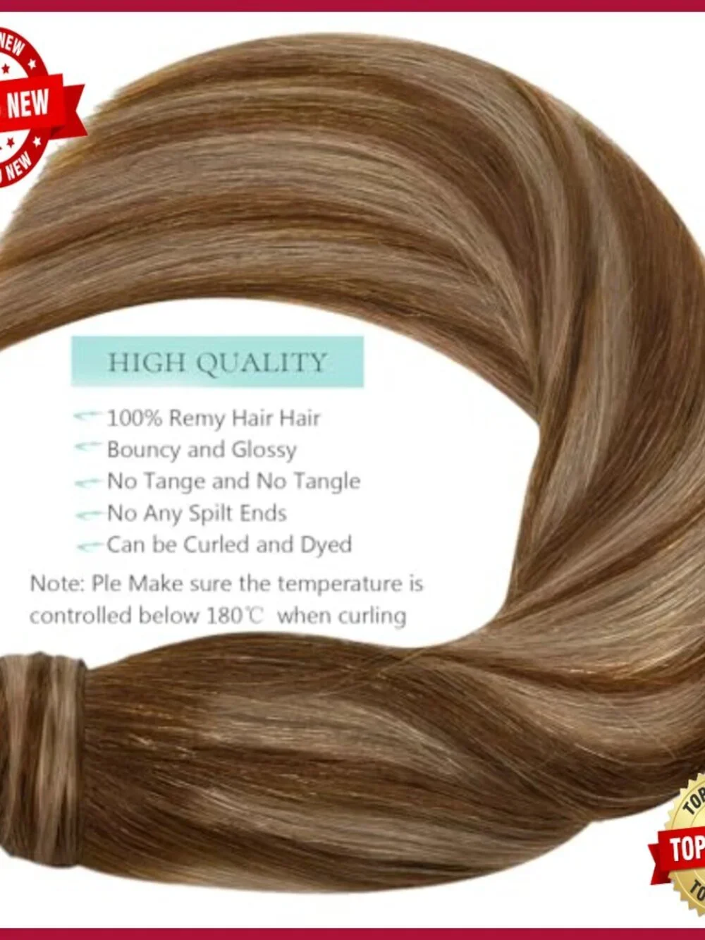 18 Inch Human Hair Ponytail Extension Clip On Straight 80g